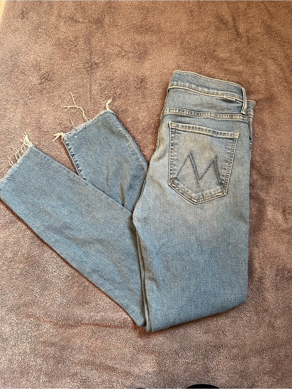MOTHER Light Blue Cropped High-Rise Jeans size 26